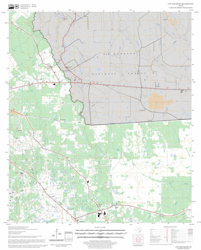 US Forest Service - Topo Cut And Shoot, TX FSTopo Legacy digital map