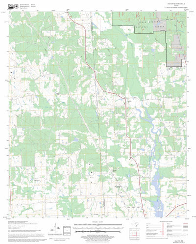 US Forest Service - Topo Dacus, TX FSTopo Legacy digital map
