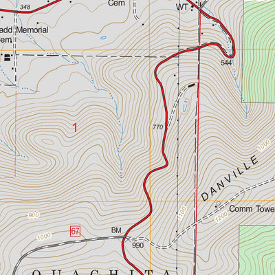 US Forest Service - Topo Danville, AR FSTopo Legacy digital map
