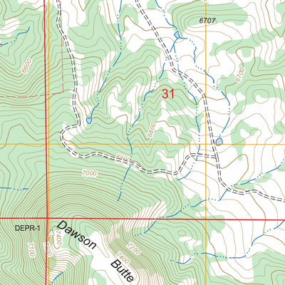 US Forest Service - Topo Dawson Butte, CO FSTopo Legacy digital map