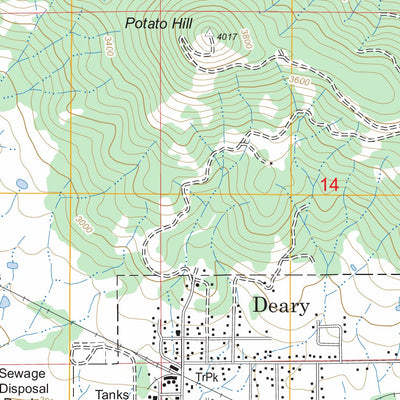 US Forest Service - Topo Deary, ID FSTopo Legacy digital map
