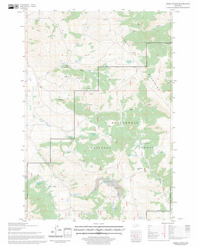US Forest Service - Topo Deer Canyon, MT FSTopo Legacy digital map