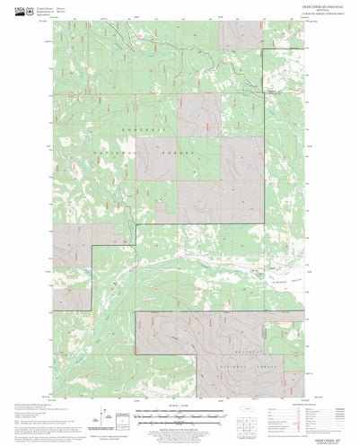 US Forest Service - Topo Deer Creek, MT FSTopo Legacy digital map