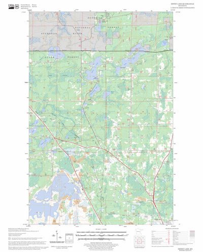 US Forest Service - Topo Dewey Lake, MN FSTopo Legacy digital map