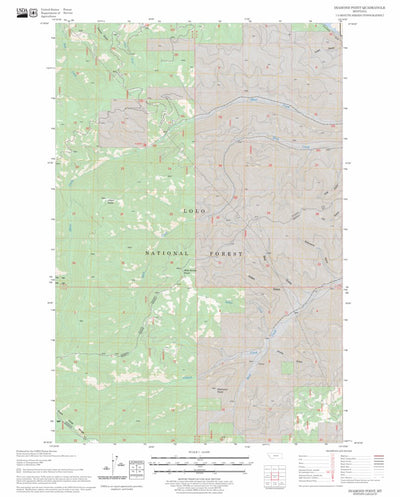 US Forest Service - Topo Diamond Point, MT FSTopo Legacy digital map