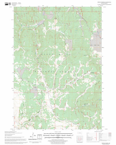 US Forest Service - Topo Ditch Creek, SD FSTopo Legacy digital map