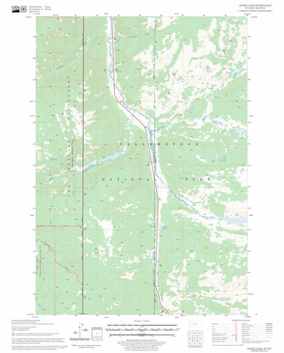US Forest Service - Topo Divide Lake, WY - MT FSTopo Legacy digital map