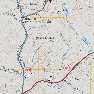 US Forest Service - Topo Doe, TN FSTopo Legacy digital map