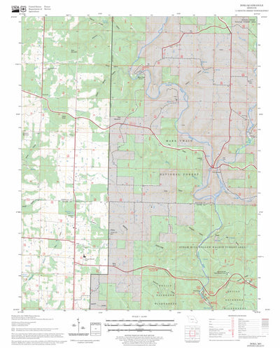 US Forest Service - Topo Dora, MO FSTopo Legacy digital map