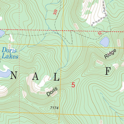 US Forest Service - Topo Doris Mountain, MT FSTopo Legacy digital map