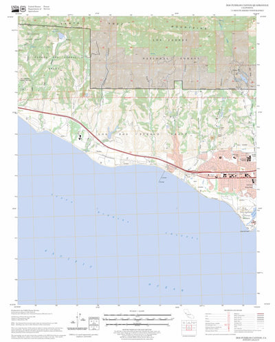 US Forest Service - Topo Dos Pueblos Canyon, CA FSTopo Legacy digital map