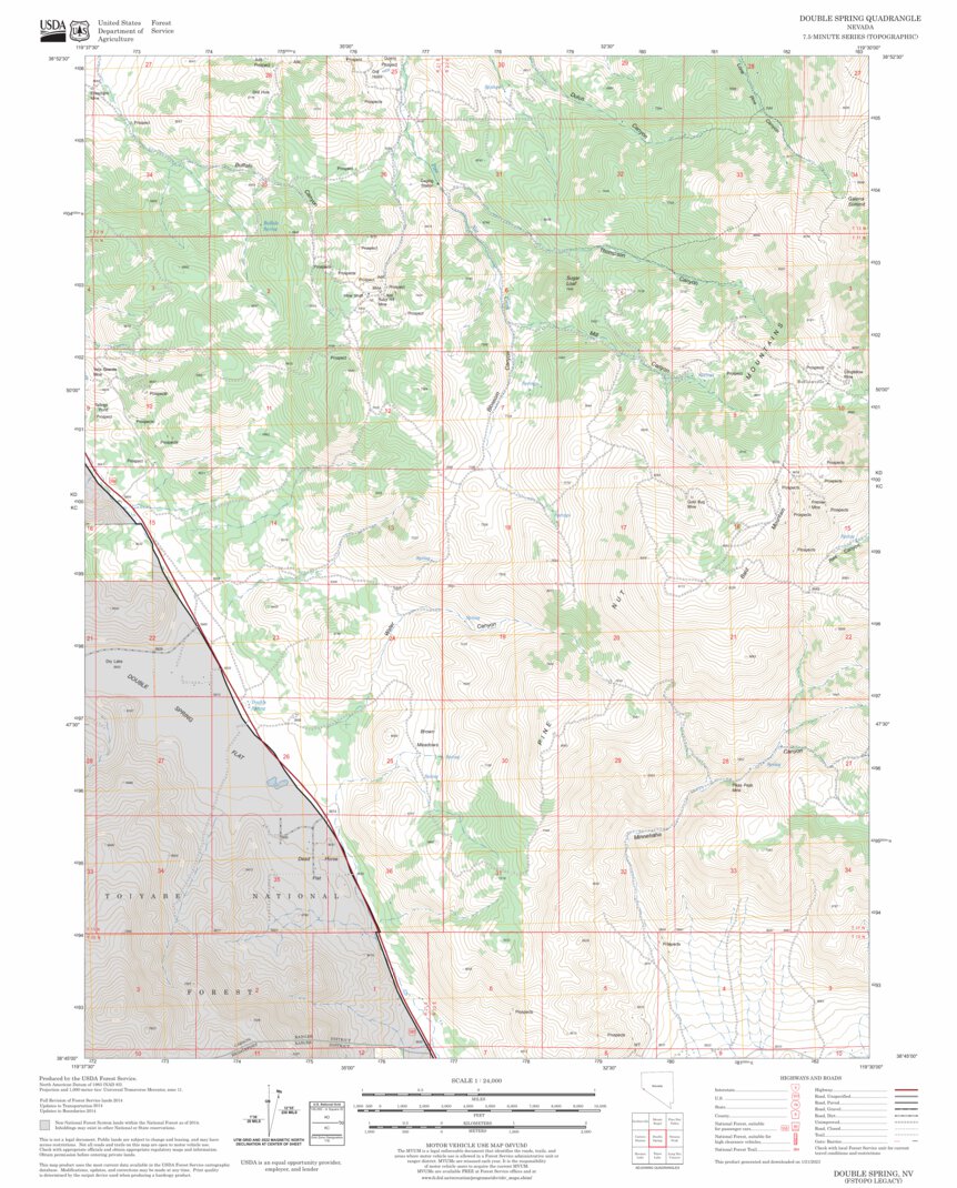Double Spring, NV FSTopo Legacy Map by US Forest Service - Topo ...