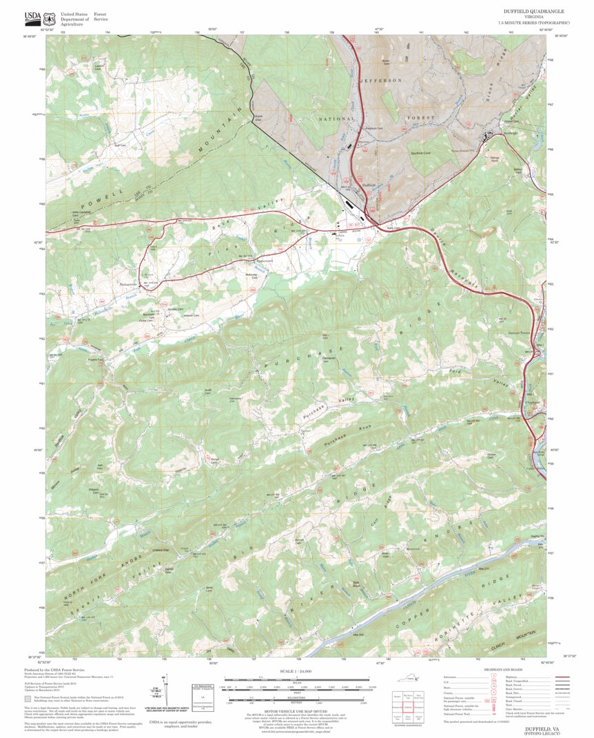 Duffield, VA FSTopo Legacy Map by US Forest Service - Topo | Avenza Maps