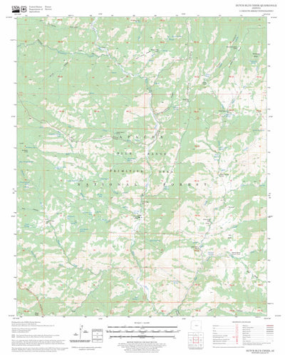 US Forest Service - Topo Dutch Blue Creek, AZ FSTopo Legacy digital map