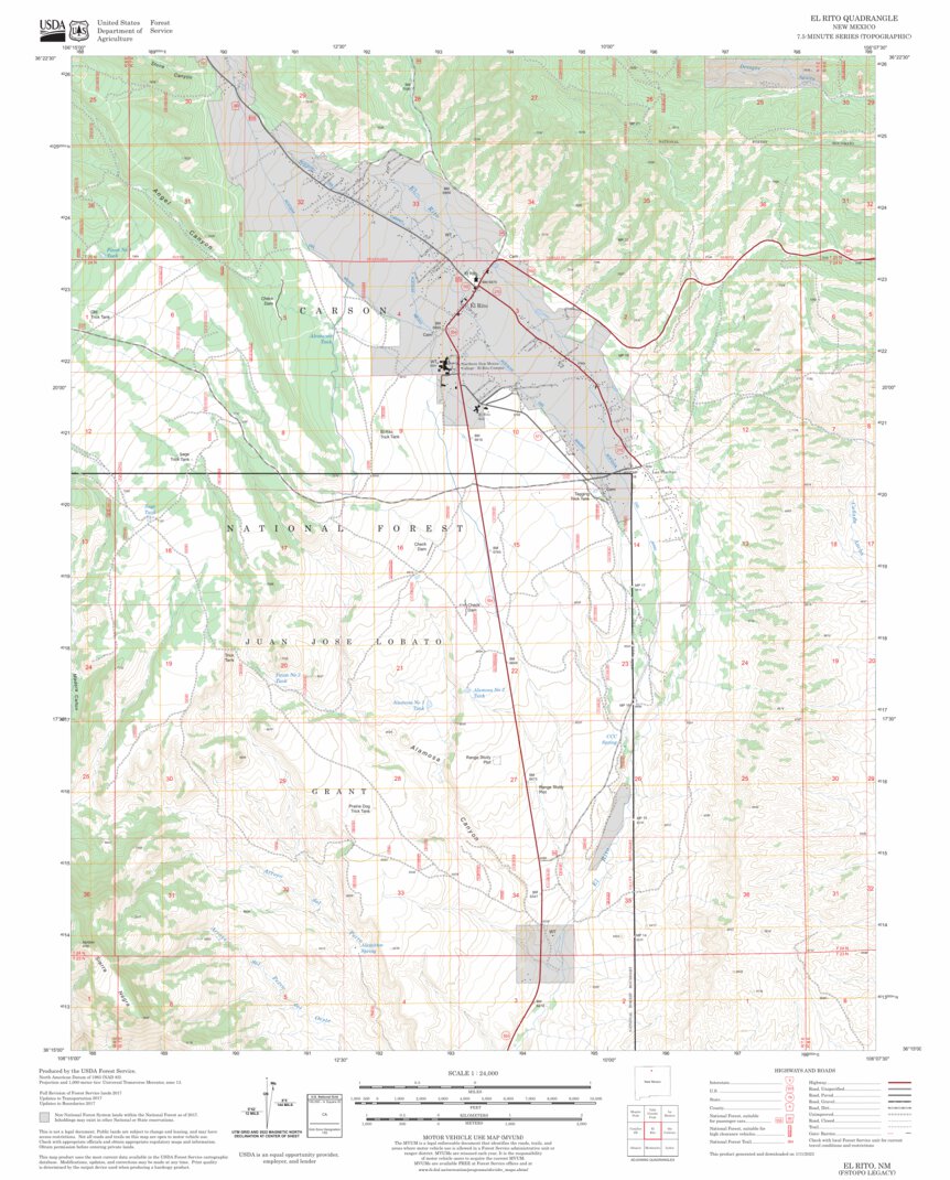 El Rito, NM FSTopo Legacy Map by US Forest Service - Topo | Avenza Maps