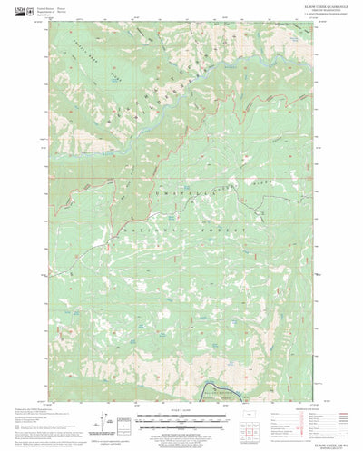US Forest Service - Topo Elbow Creek, OR - WA FSTopo Legacy digital map