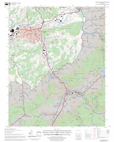 US Forest Service - Topo Elizabethton, TN FSTopo Legacy digital map
