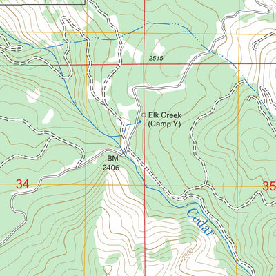 US Forest Service - Topo Elk Creek Falls, ID FSTopo Legacy digital map