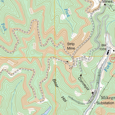 US Forest Service - Topo Elkhorn City, KY - VA FSTopo Legacy digital map