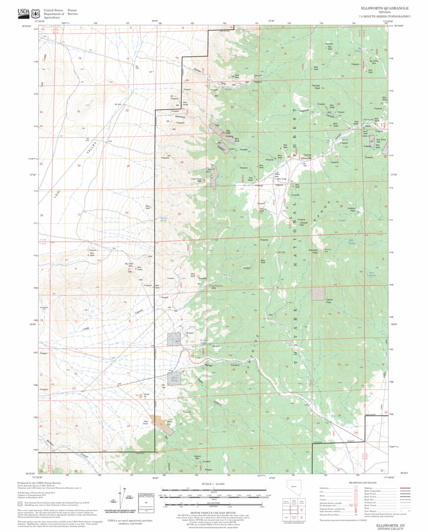 Ellsworth, NV FSTopo Legacy Map by US Forest Service - Topo | Avenza Maps