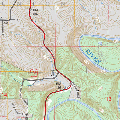 US Forest Service - Topo English, IN FSTopo Legacy digital map