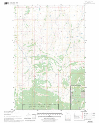 US Forest Service - Topo Evans, MT FSTopo Legacy digital map