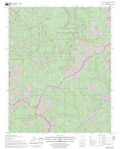 US Forest Service - Topo Fallsville, AR FSTopo Legacy digital map