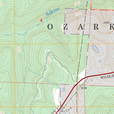 US Forest Service - Topo Fallsville, AR FSTopo Legacy digital map