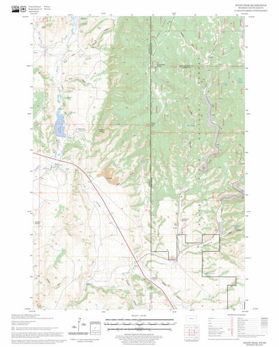 US Forest Service - Topo Fanny Peak, WY - SD FSTopo Legacy digital map