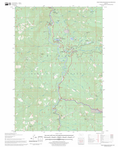 US Forest Service - Topo Fish Creek Mountain, OR FSTopo Legacy digital map