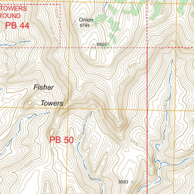 US Forest Service - Topo Fisher Towers, UT FSTopo Legacy digital map