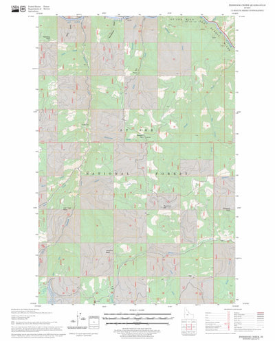 US Forest Service - Topo Fishhook Creek, ID FSTopo Legacy digital map