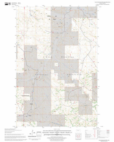 US Forest Service - Topo Flat Rock Butte, ND FSTopo Legacy digital map