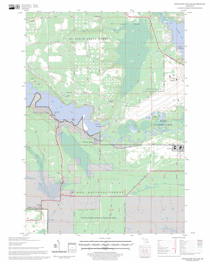 Foote Site Village, MI FSTopo Legacy Map by US Forest Service - Topo ...