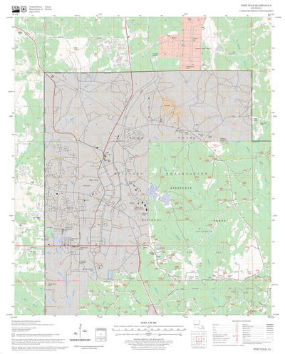 US Forest Service - Topo Fort Polk, LA digital map