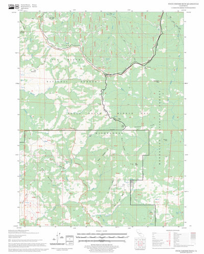US Forest Service - Topo Four Corners Rock, CA FSTopo Legacy digital map