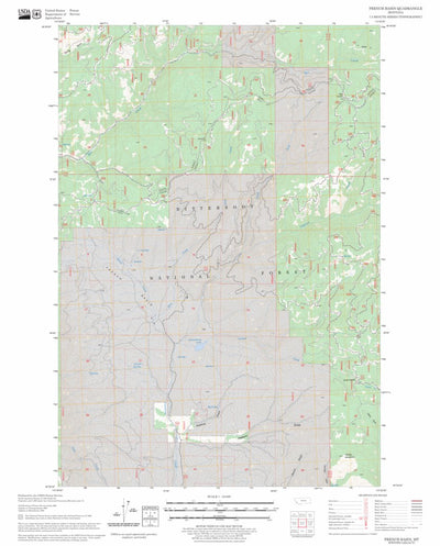 US Forest Service - Topo French Basin, MT FSTopo Legacy digital map