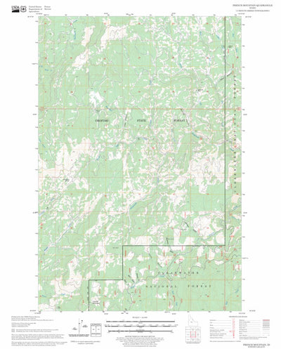 US Forest Service - Topo French Mountain, ID FSTopo Legacy digital map