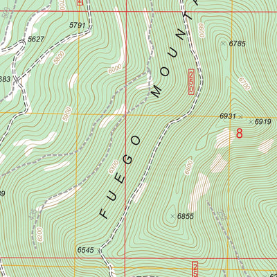 US Forest Service - Topo Fuego Mountain, OR FSTopo Legacy digital map
