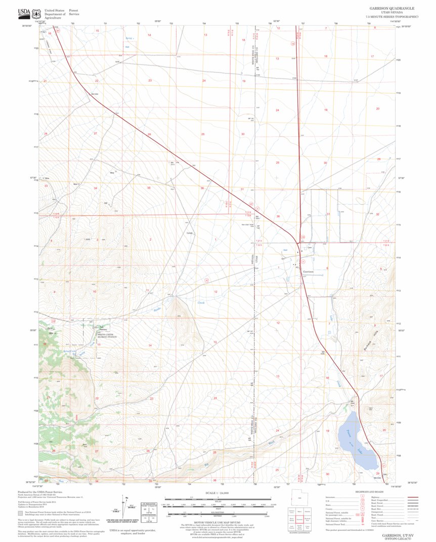 Garrison, UT - NV FSTopo Legacy Map by US Forest Service - Topo ...