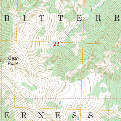 US Forest Service - Topo Gash Point, MT - ID FSTopo Legacy digital map