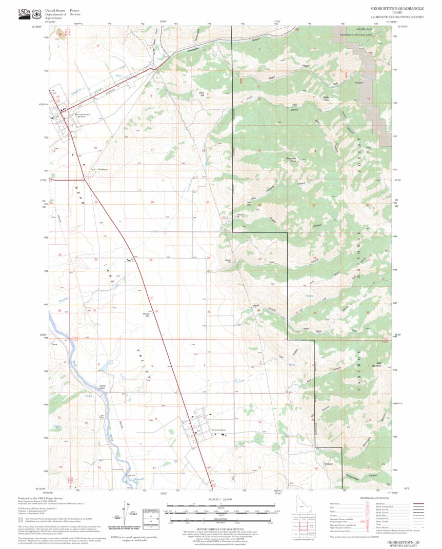 Georgetown, ID FSTopo Legacy Map by US Forest Service - Topo | Avenza Maps