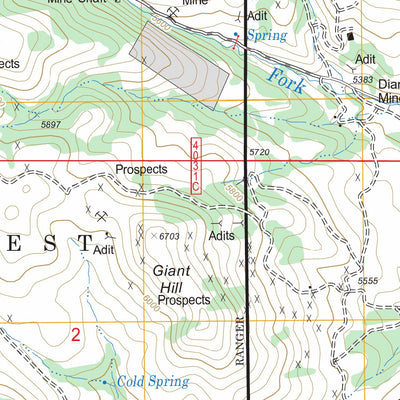 US Forest Service - Topo Giant Hill, MT FSTopo Legacy digital map