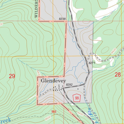 US Forest Service - Topo Glendevey, CO FSTopo Legacy digital map