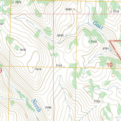 US Forest Service - Topo Goat Creek, NV FSTopo Legacy digital map