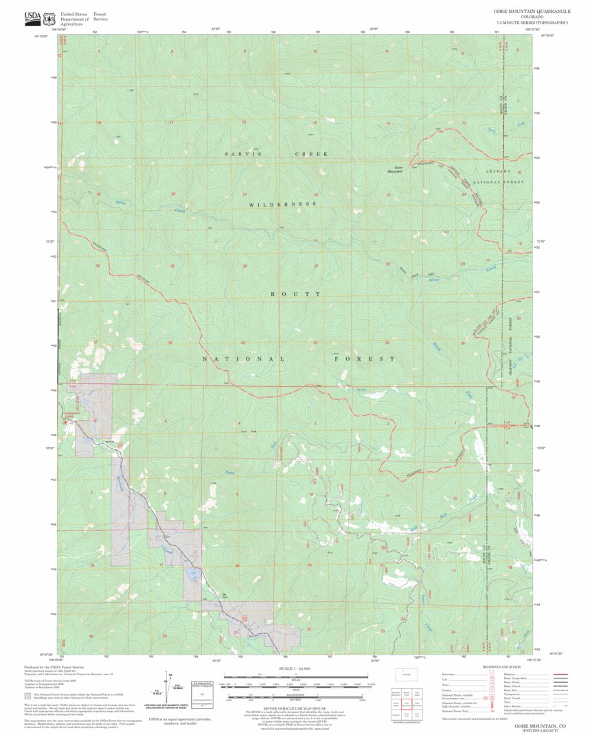 Gore Mountain, CO FSTopo Legacy Map by US Forest Service - Topo ...