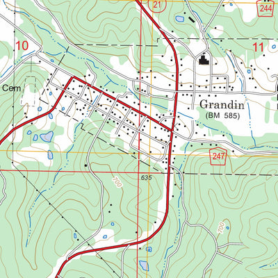 US Forest Service - Topo Grandin, MO FSTopo Legacy digital map