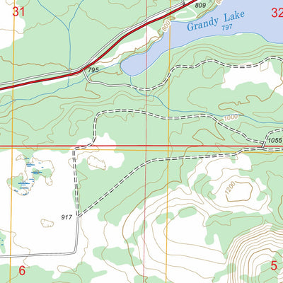 US Forest Service - Topo Grandy Lake, WA FSTopo Legacy digital map