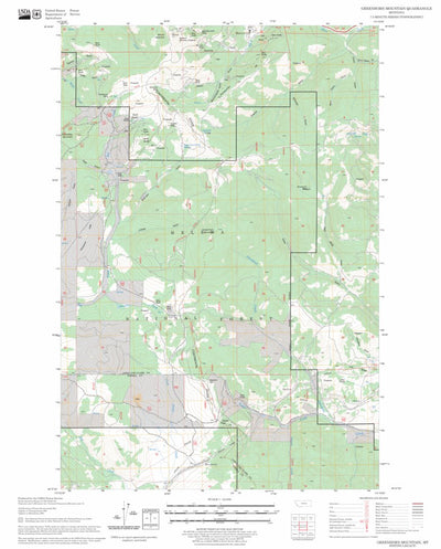 US Forest Service - Topo Greenhorn Mountain, MT FSTopo Legacy digital map