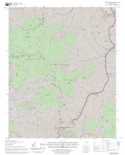 US Forest Service - Topo Greens Creek, NC FSTopo Legacy digital map